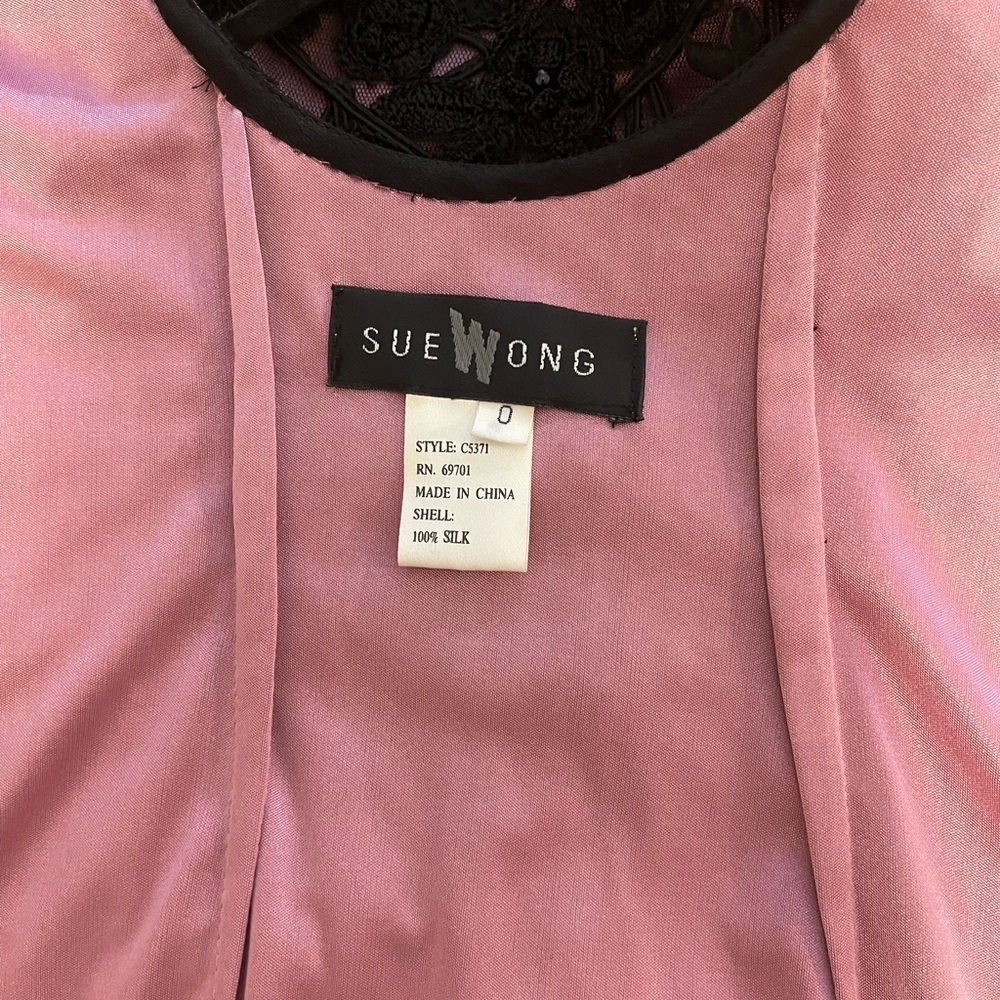 Sue Wong 1920s Mauve Pink & Black 100% Silk Gatsby Embellish Flapper Dress - XS - Picture 2 of 14